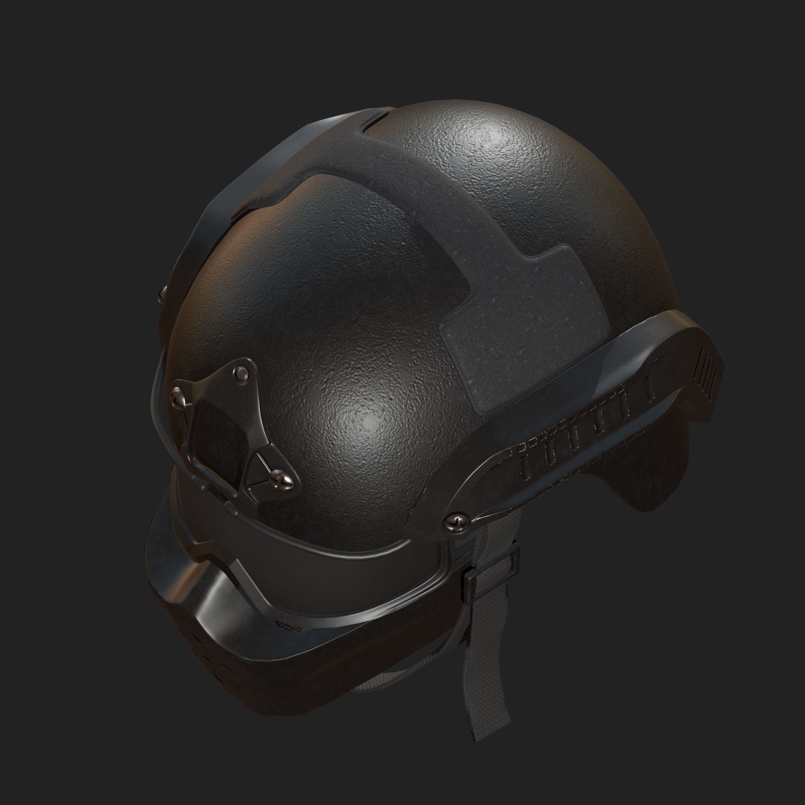 Helmet mask millitary combat soldier armor scifi fantasy  Low-poly 3D model_6
