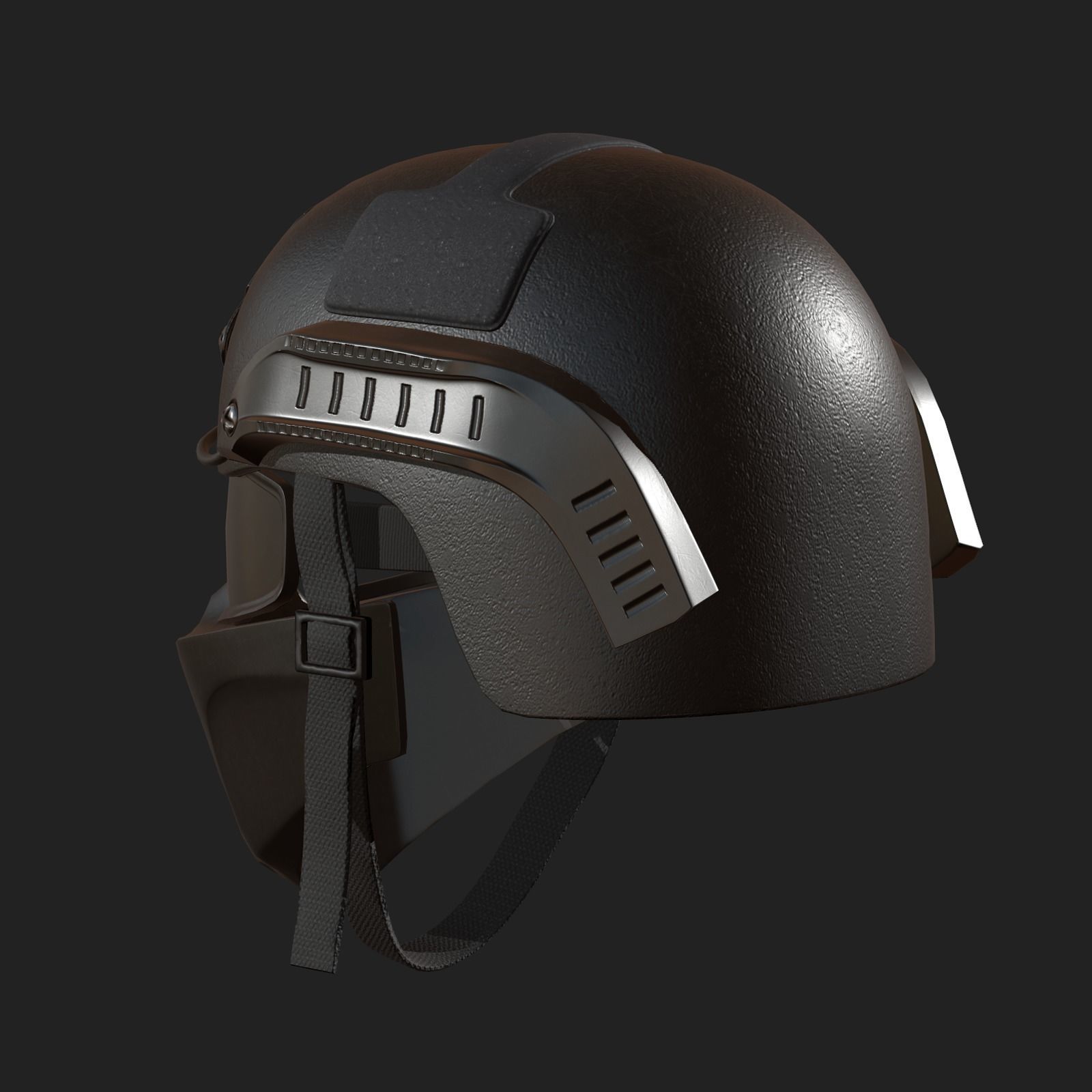 Helmet mask millitary combat soldier armor scifi fantasy  Low-poly 3D model_4