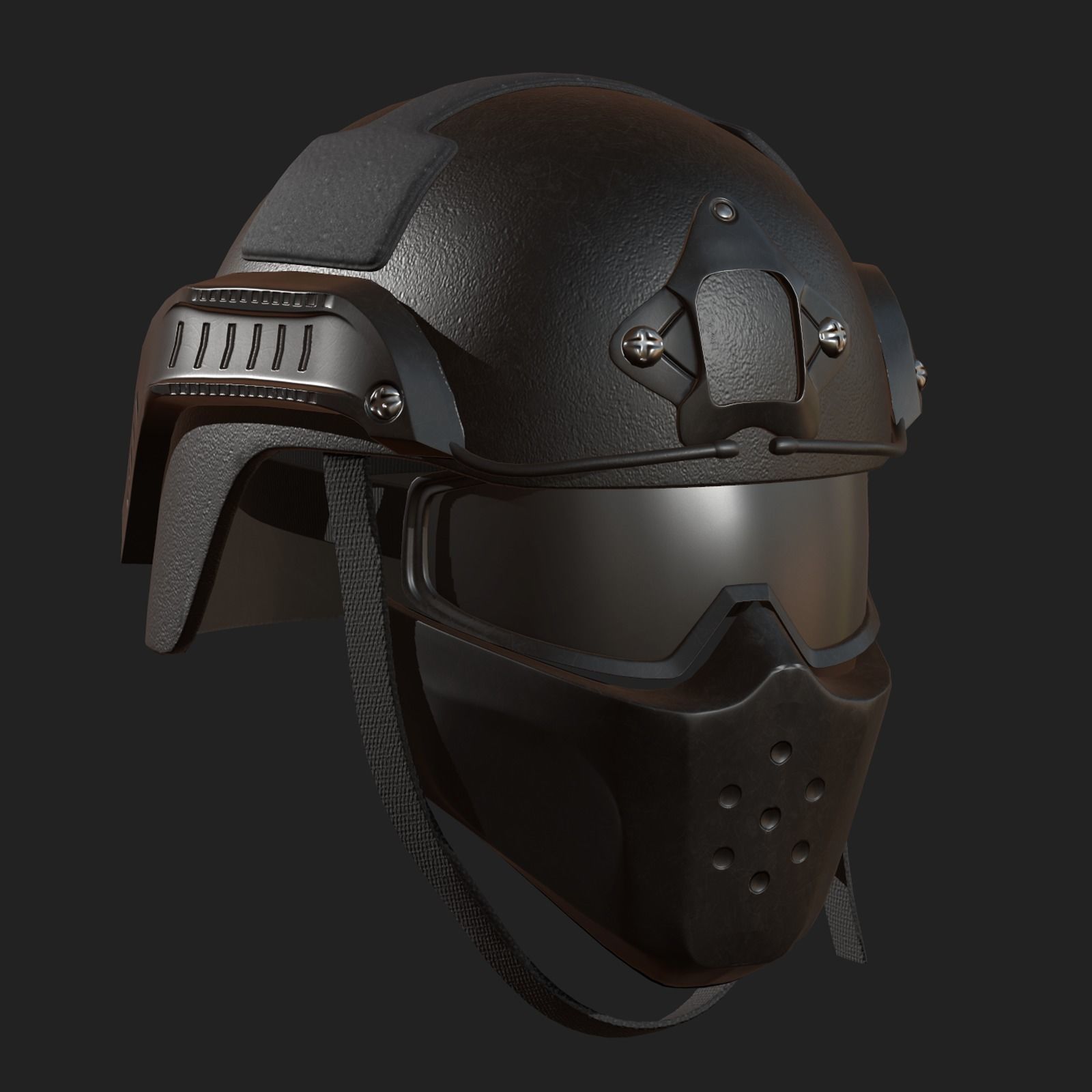 Helmet mask millitary combat soldier armor scifi fantasy  Low-poly 3D model_1