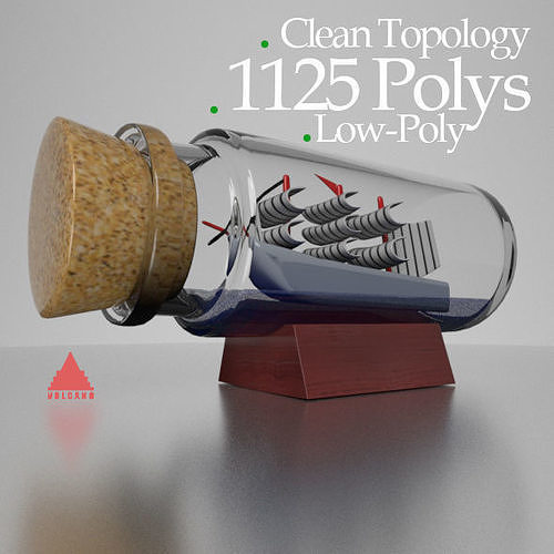 Decorative Ship low poly Low-poly 3D model