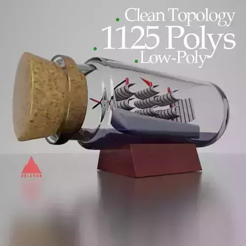 Decorative Ship low poly Low-poly 3D model
