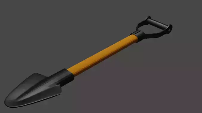 Psuedo-Realistic Low poly Shovel 3D Model