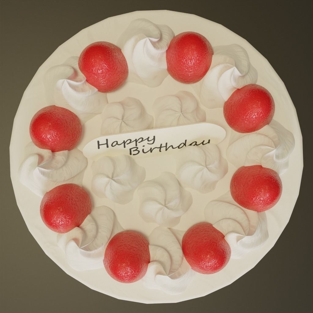 Birthday Cake 3D model_2