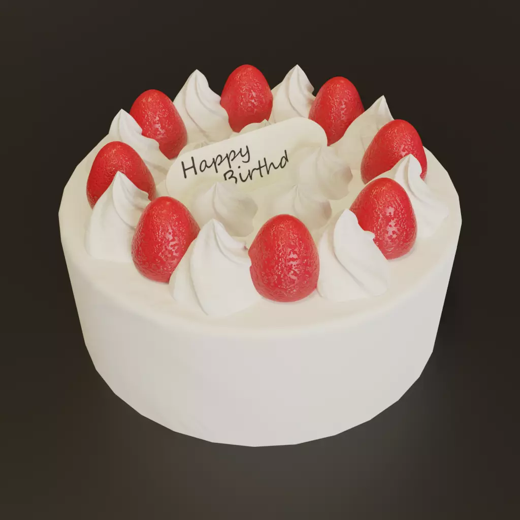 Birthday Cake 3D model_0