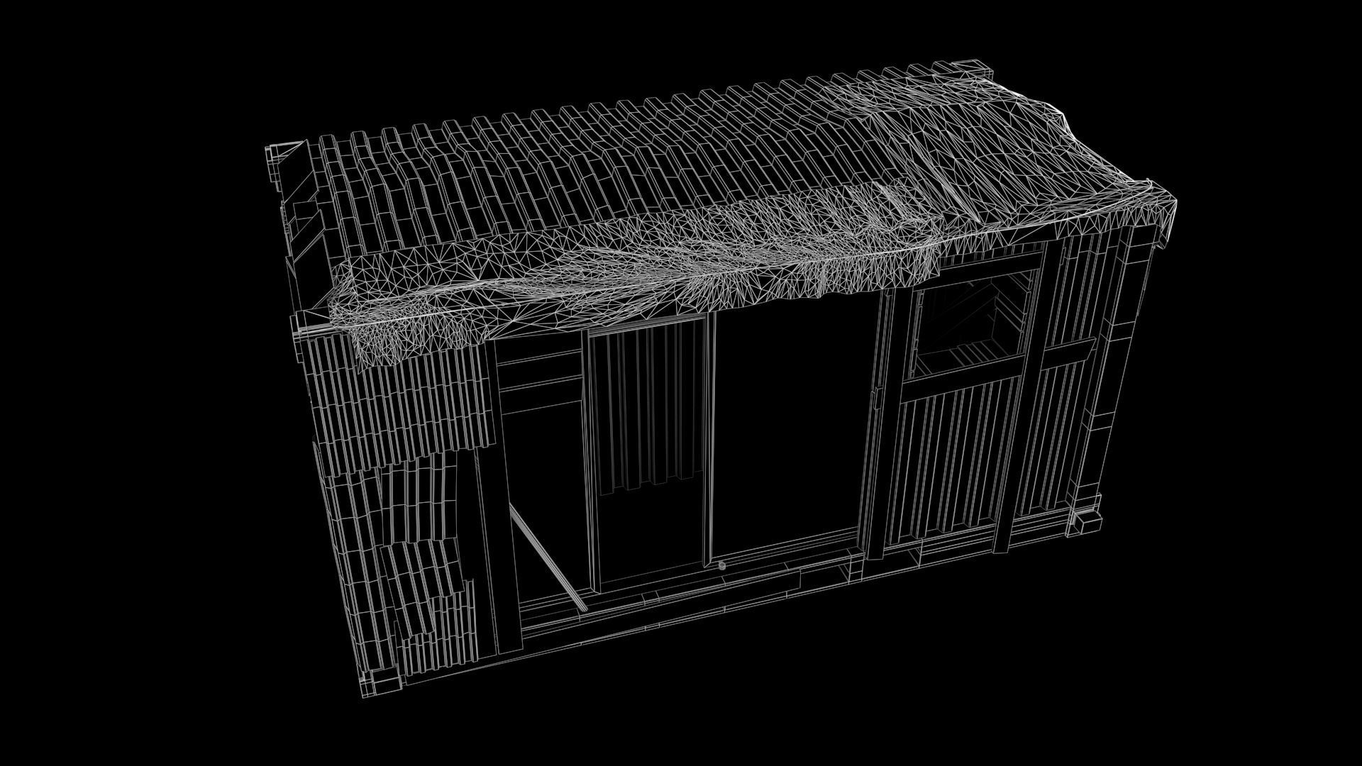 Container house Low-poly 3D model_11