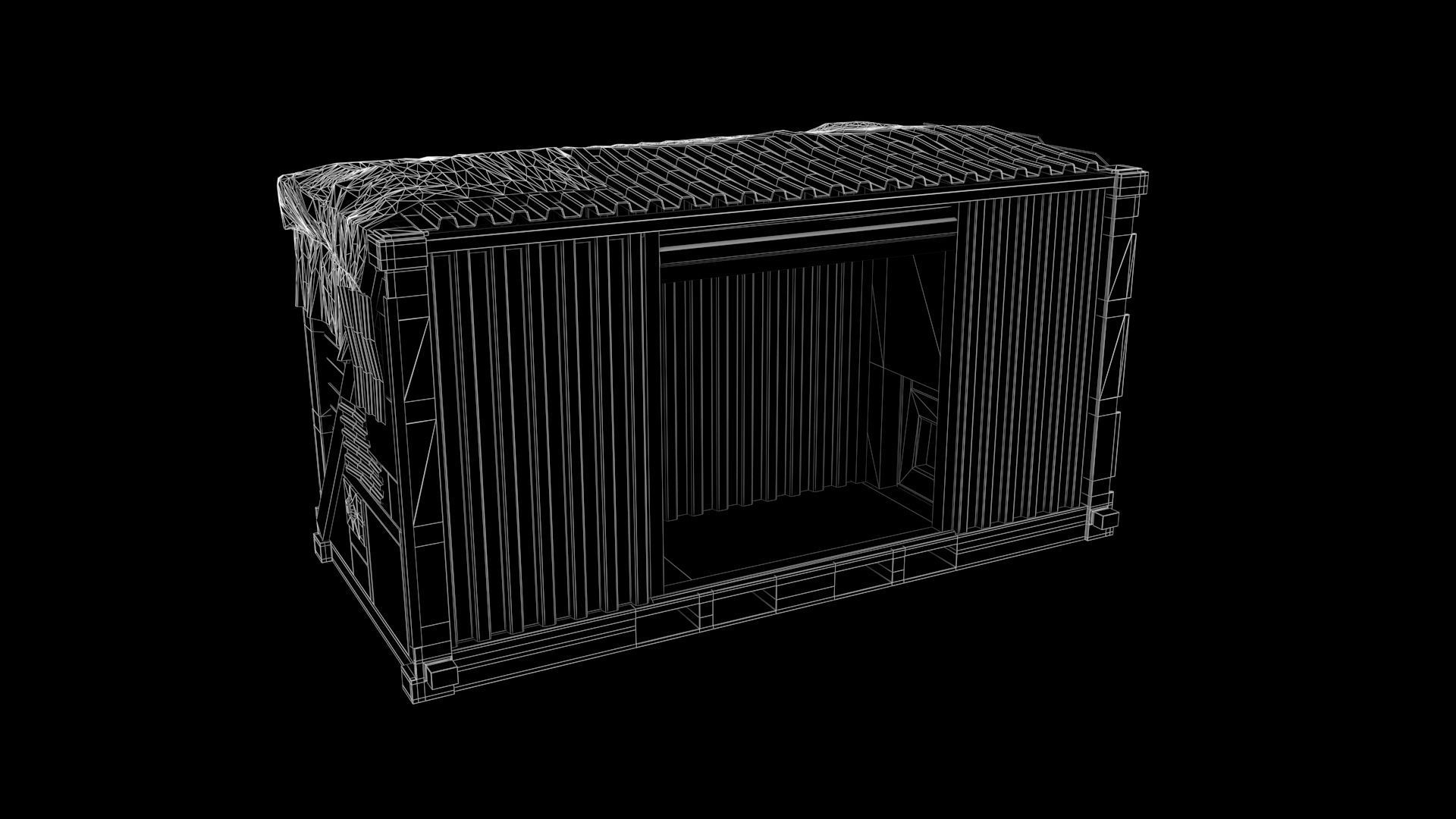 Container house Low-poly 3D model_13