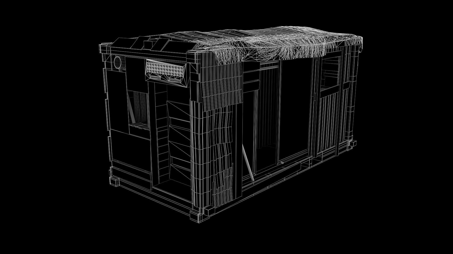 Container house Low-poly 3D model_10