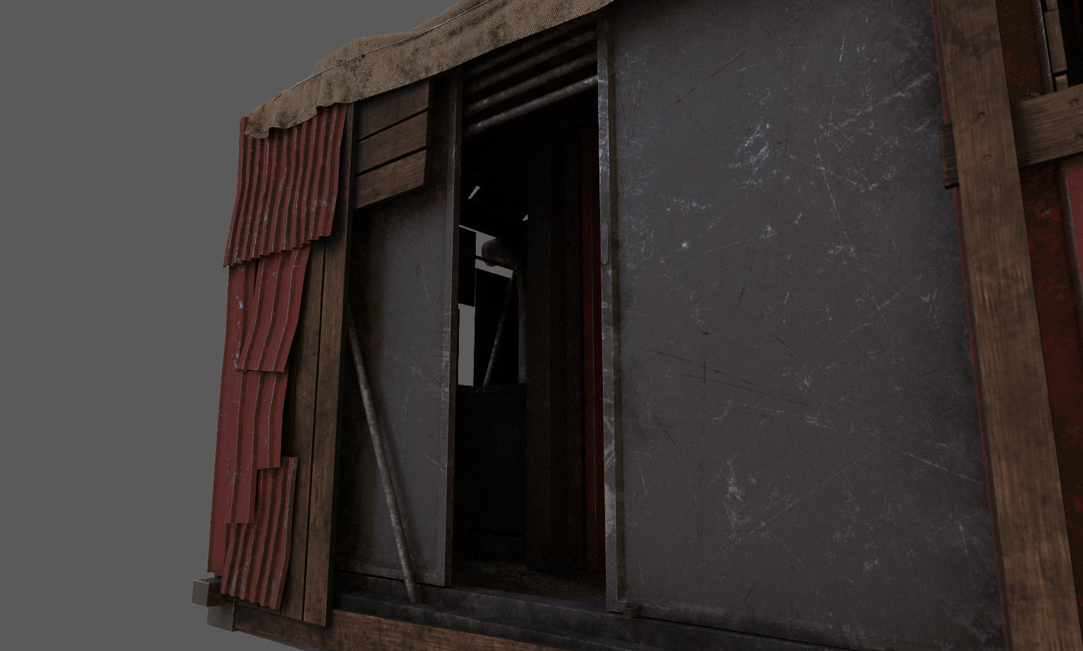 Container house Low-poly 3D model_8
