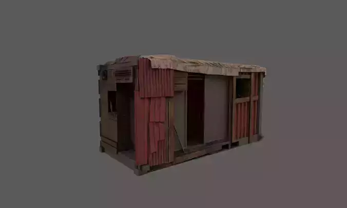 Container house Low-poly 3D model