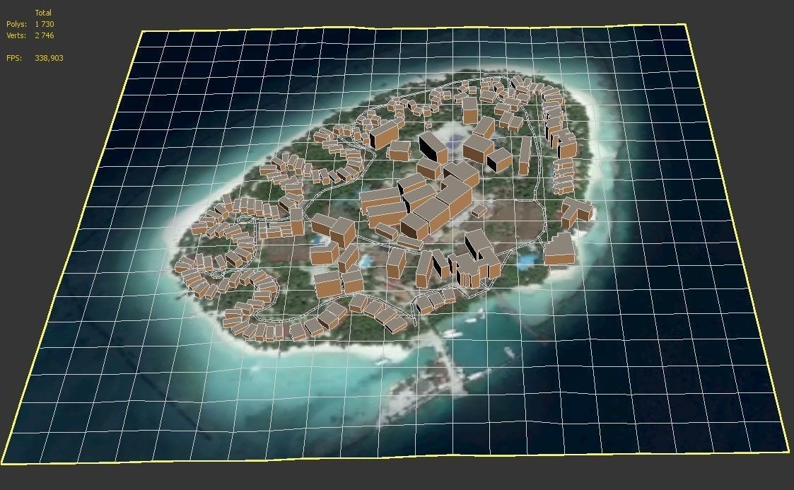 Maldives Island Low-poly 3D model_7