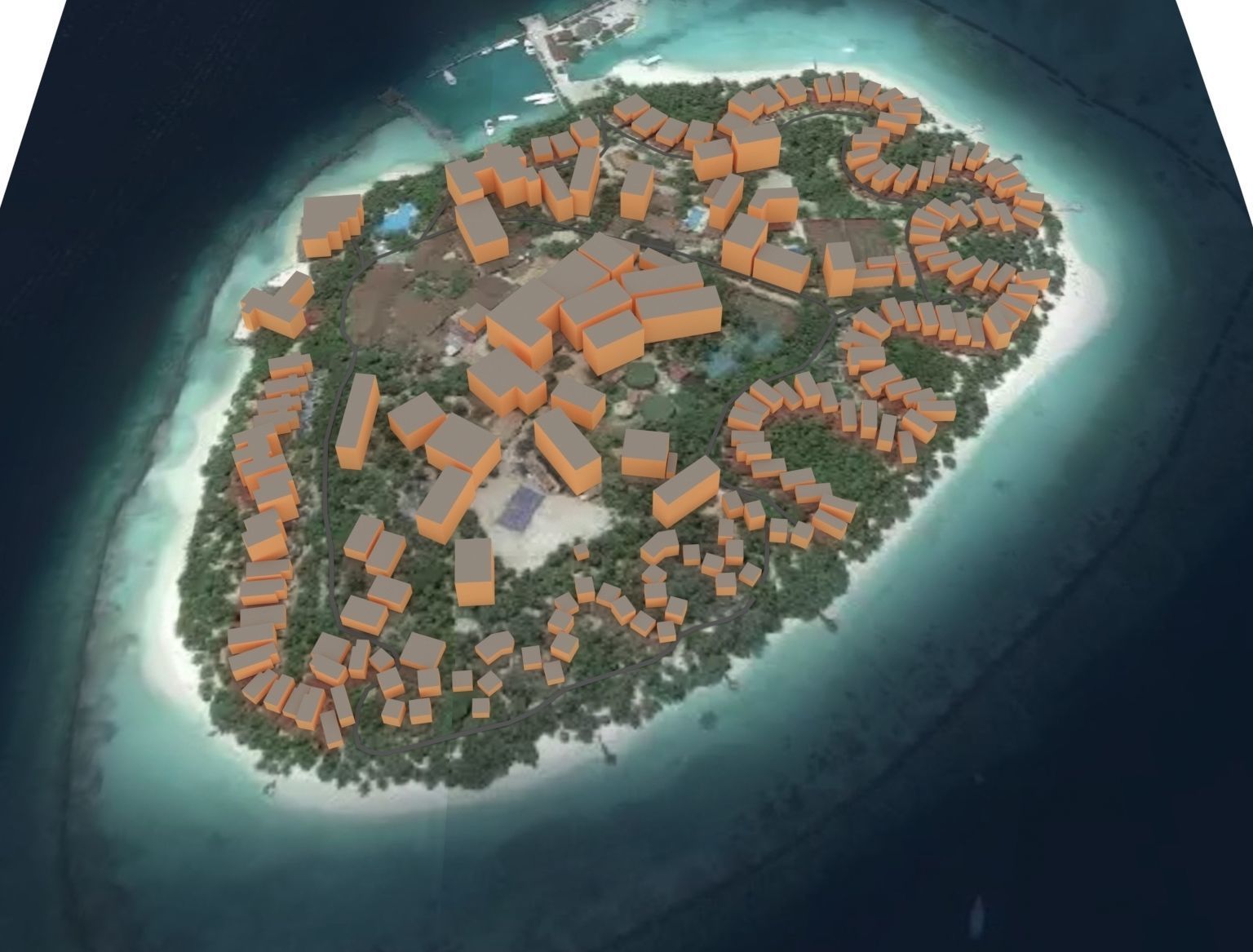 Maldives Island Low-poly 3D model_5