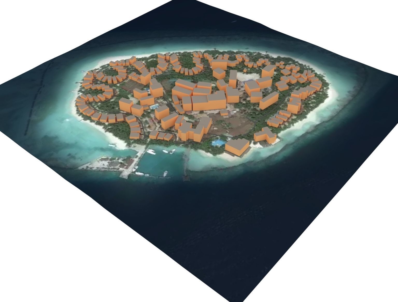 Maldives Island Low-poly 3D model_4