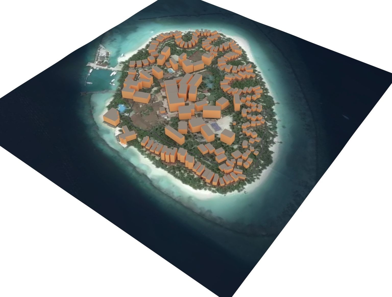 Maldives Island Low-poly 3D model_1