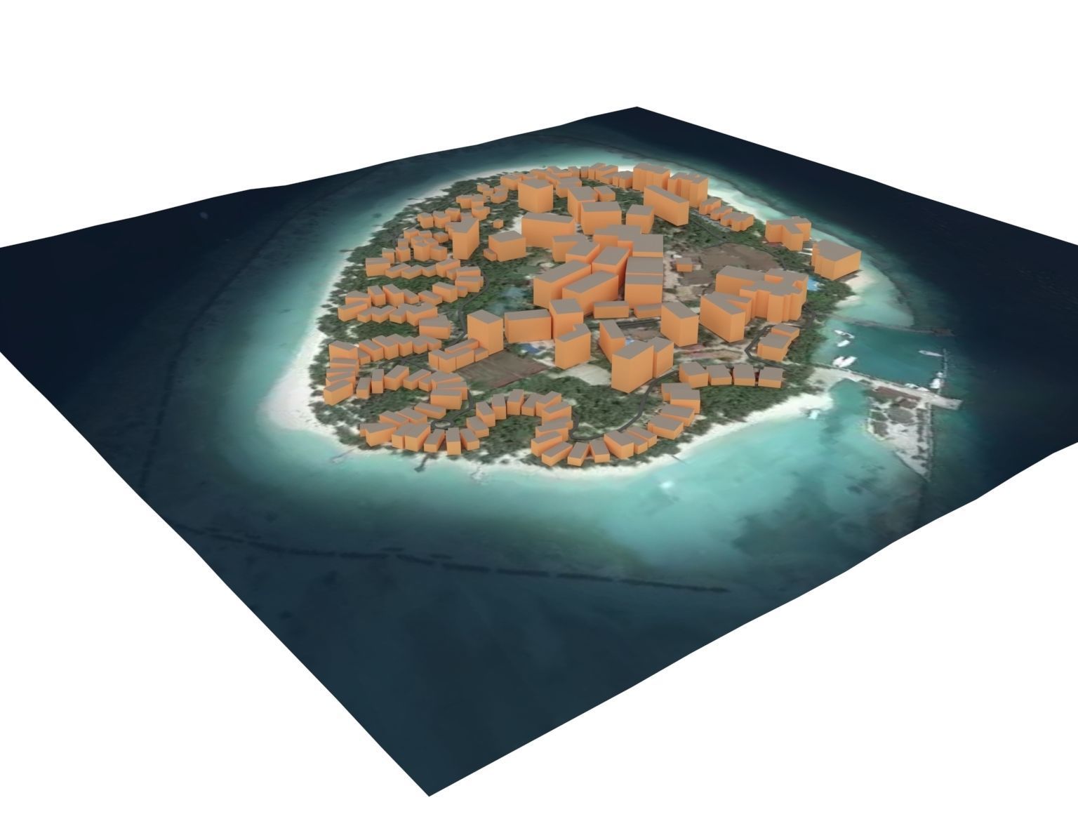 Maldives Island Low-poly 3D model_2