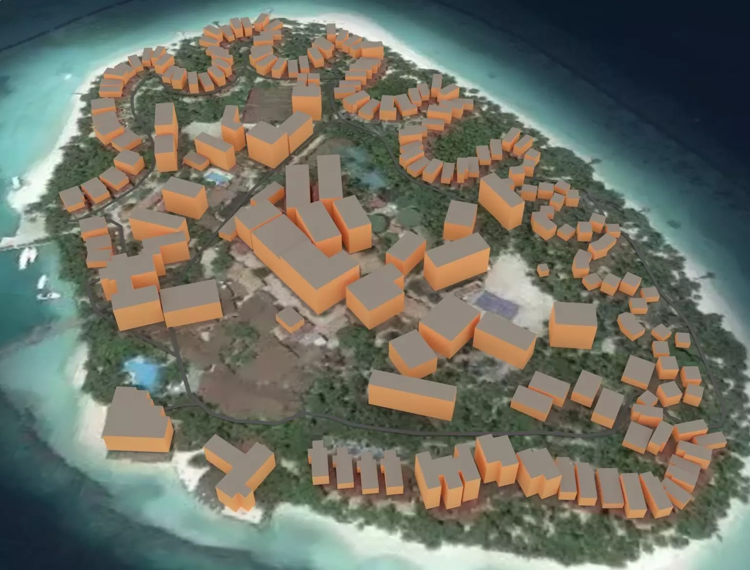 Maldives Island Low-poly 3D model_0