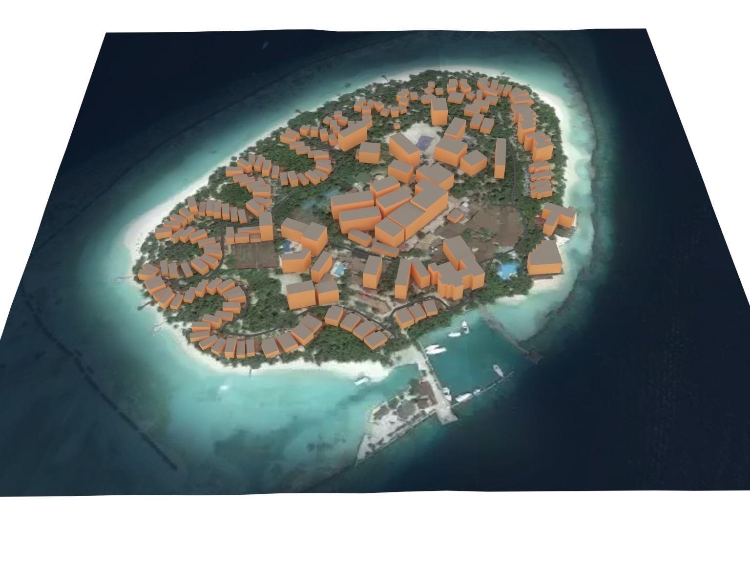 Maldives Island Low-poly 3D model_3