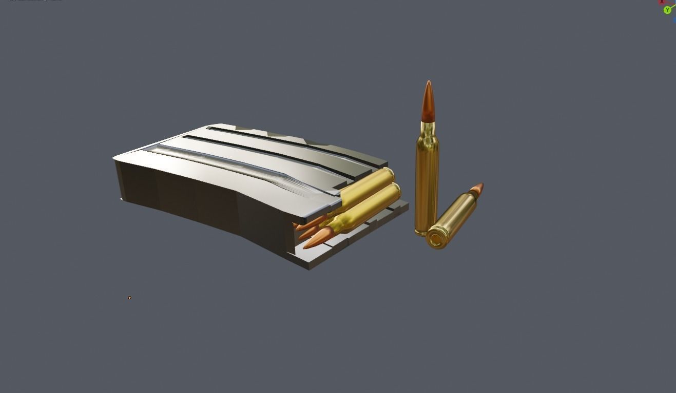 Shotgun and m4 Bullets Free low-poly 3D model_3
