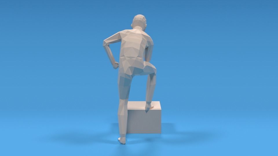 Low Poly Kid Thinking Low-poly 3D model_3