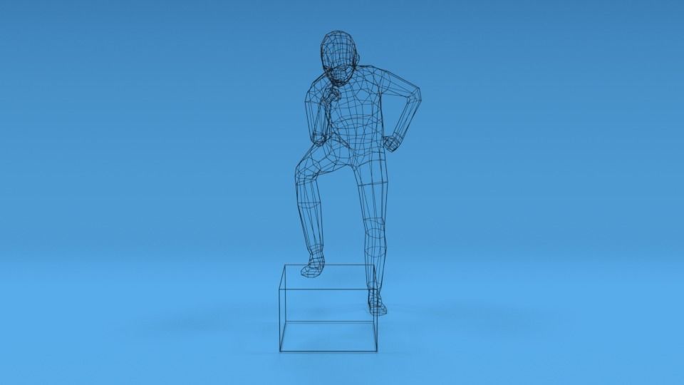 Low Poly Kid Thinking Low-poly 3D model_16