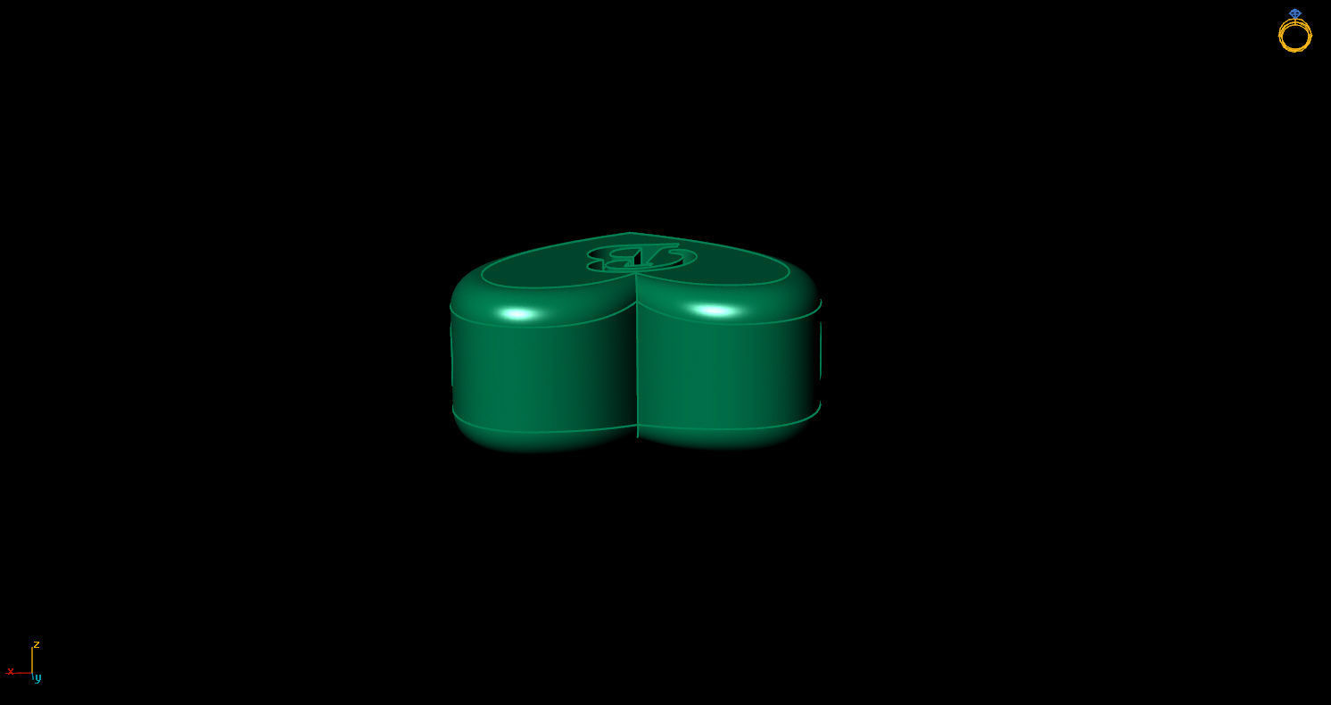 Pendant initial heart B 3D print model_8