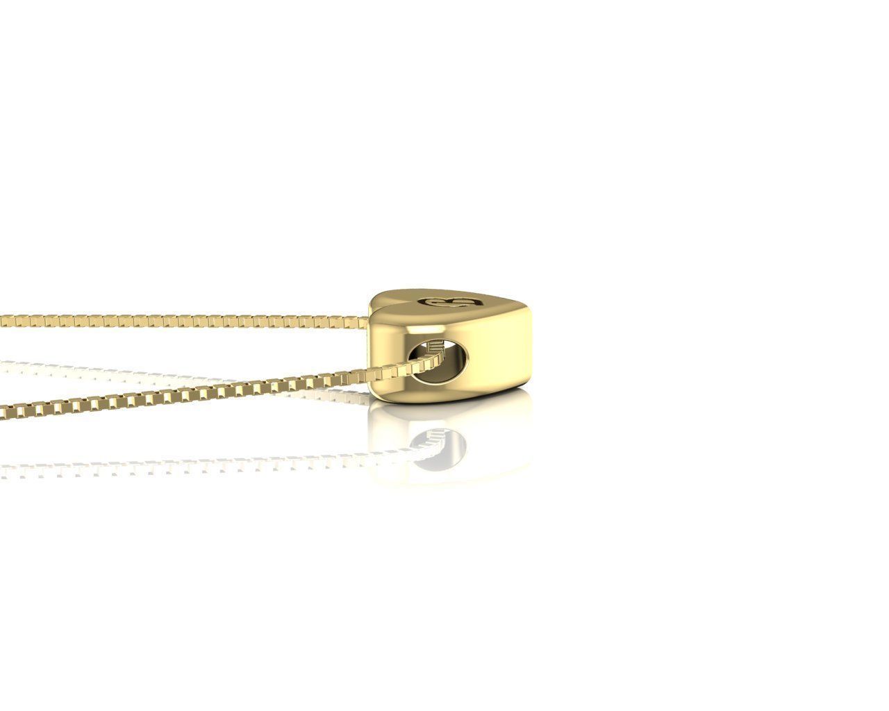 Pendant initial heart B 3D print model_2