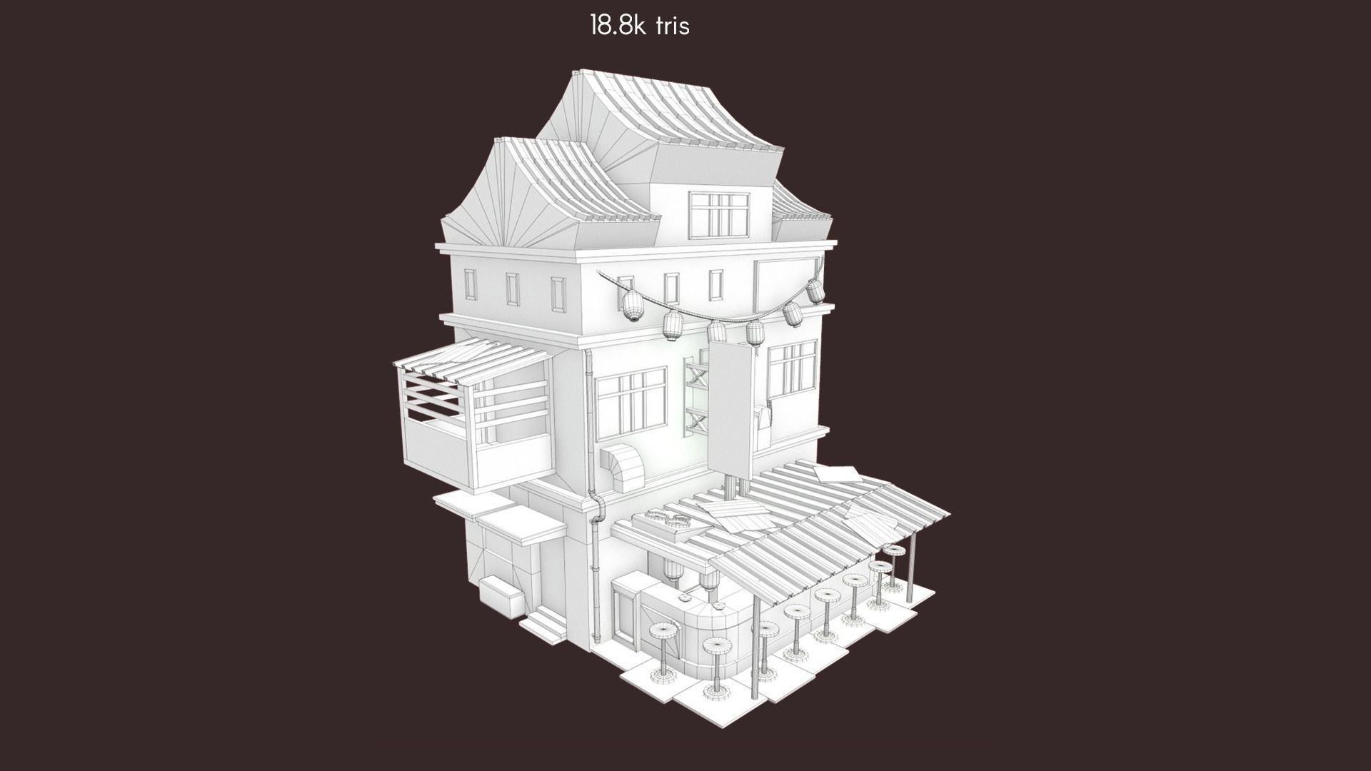 Kong Noodles Low-poly 3D model_5