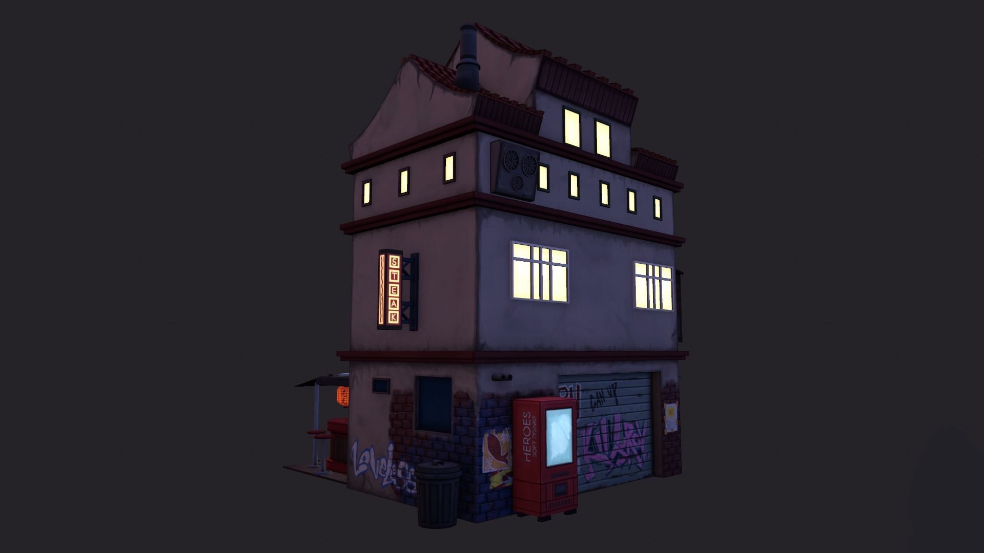 Kong Noodles Low-poly 3D model_3