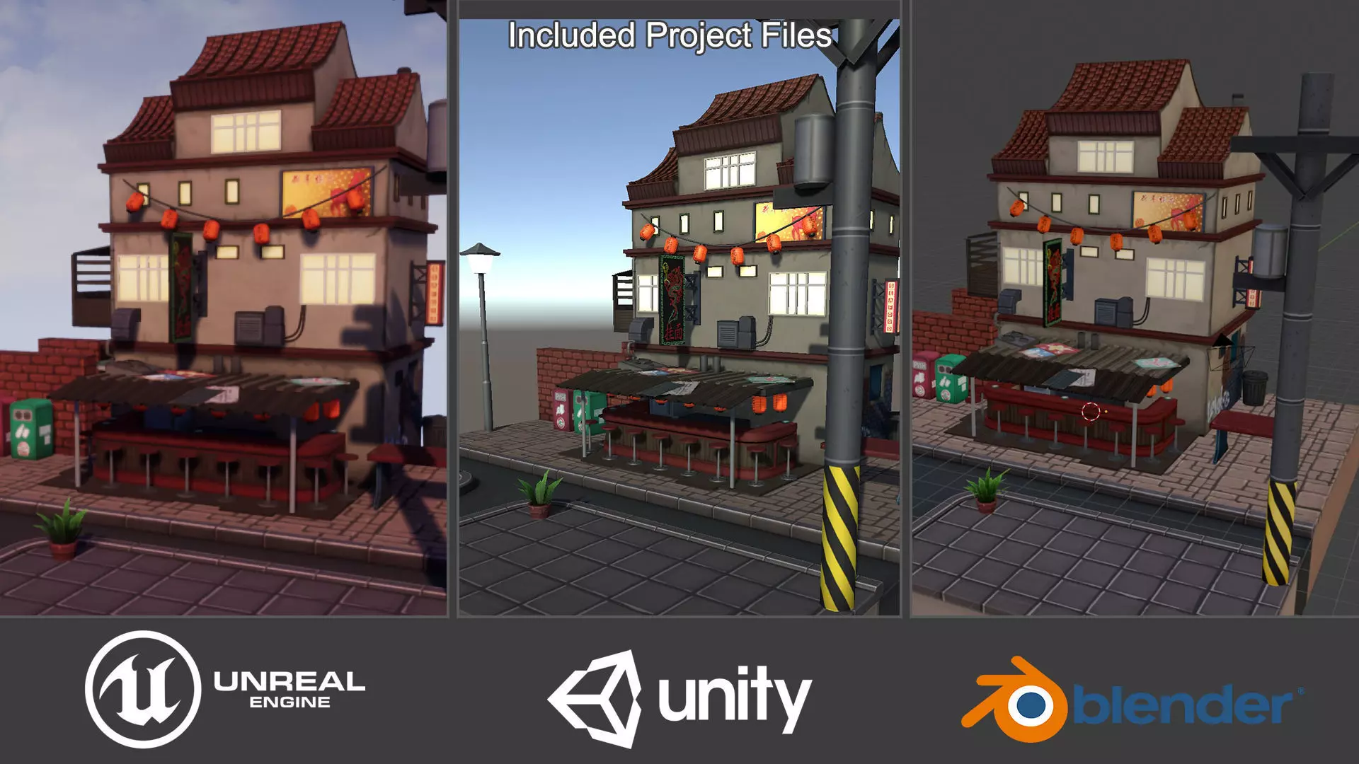 Kong Noodles Low-poly 3D model_0