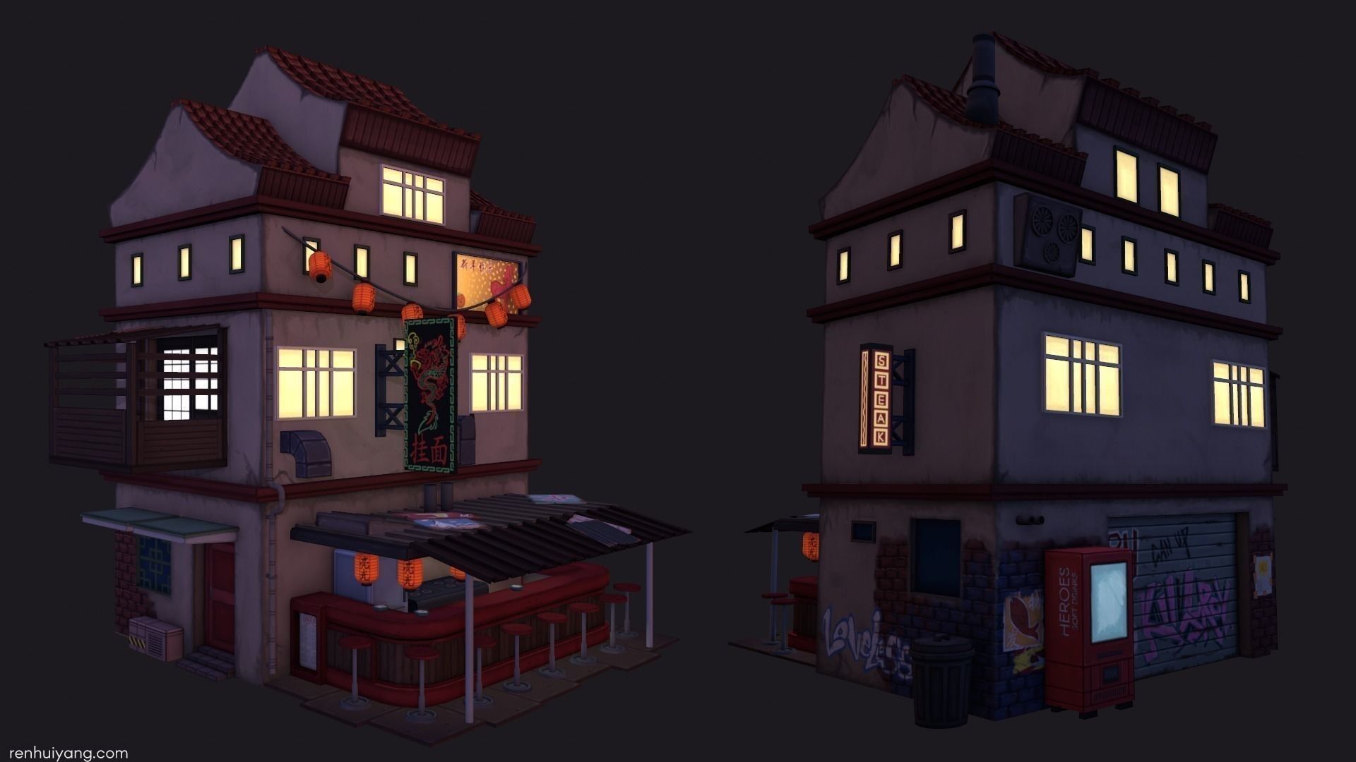 Kong Noodles Low-poly 3D model_1