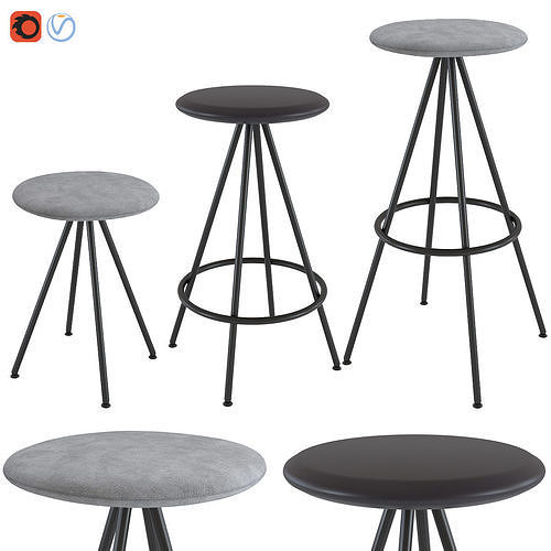 Chair and Bar Stool Sun by Inclass Chair and Barstool 3D model