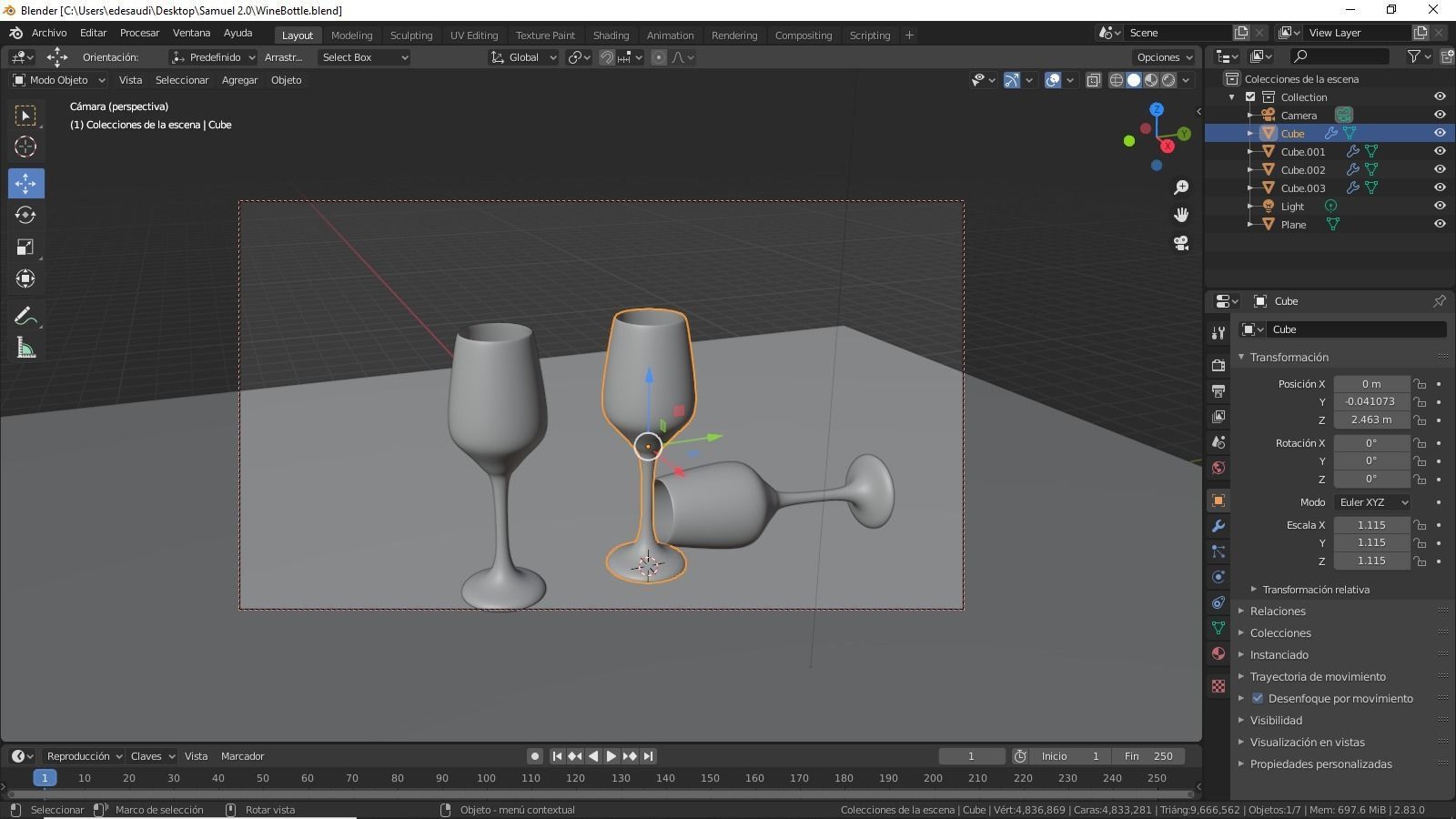 Wine Glass 3D model_1