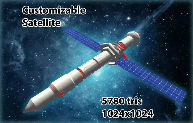 Satellite LOW POLY Low-poly 3D model
