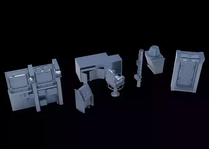 Sci-fi scene highpoly