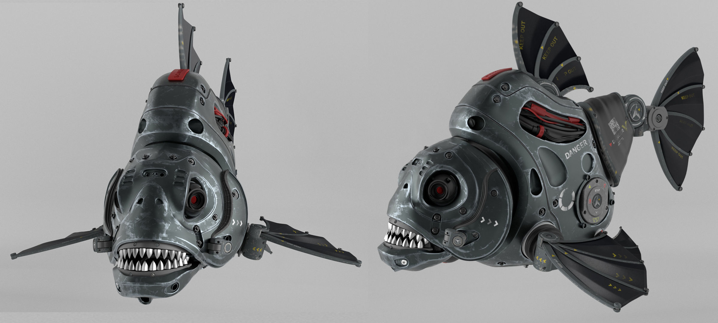 piranha robot 3D model_1