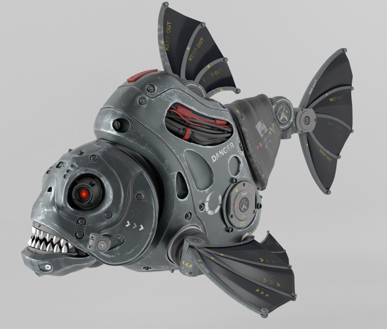 piranha robot 3D model_5
