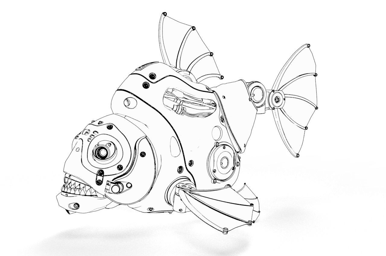 piranha robot 3D model_18