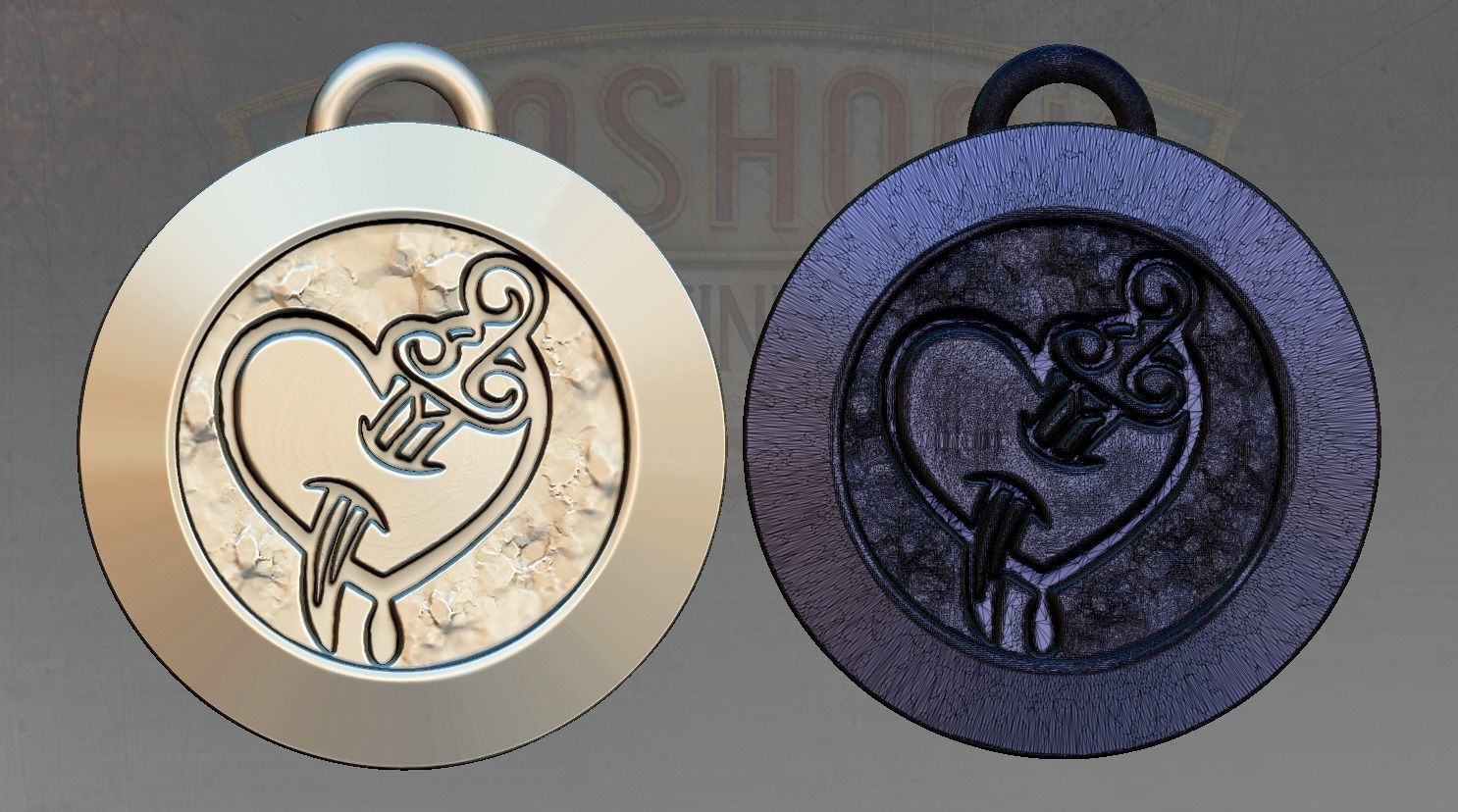 Possession biorock medallion 3D print model_5