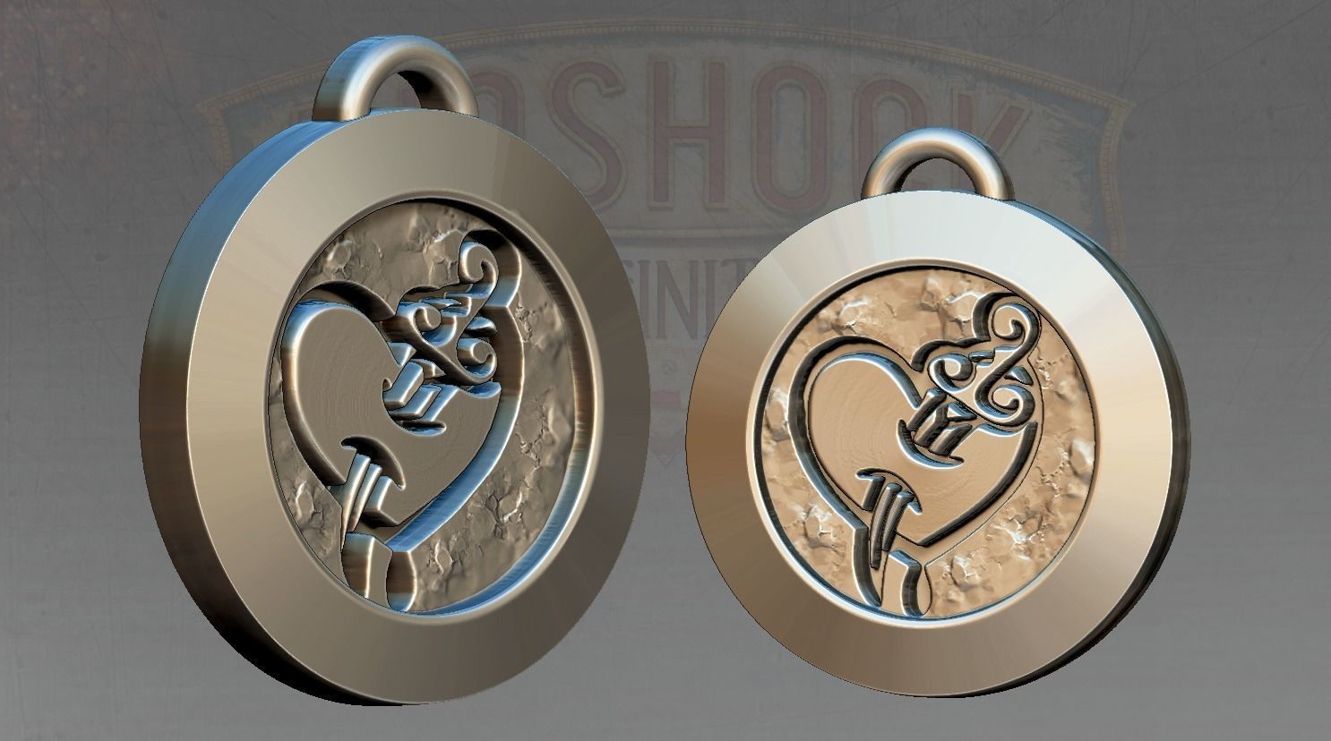 Possession biorock medallion 3D print model_3