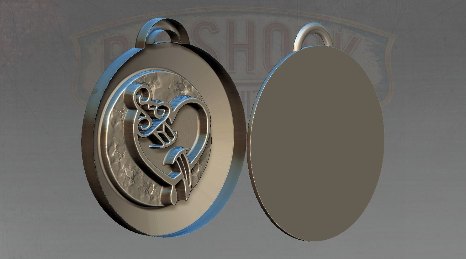 Possession biorock medallion 3D print model_6