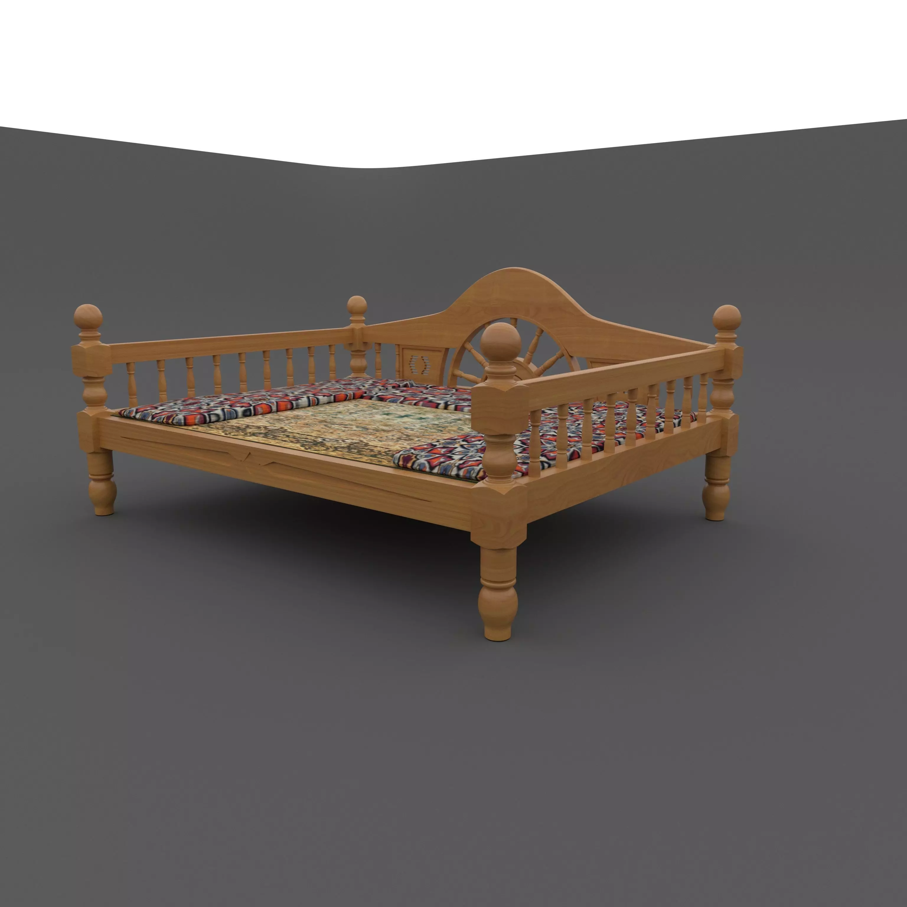 Uzbek Tapchan 3D model_0