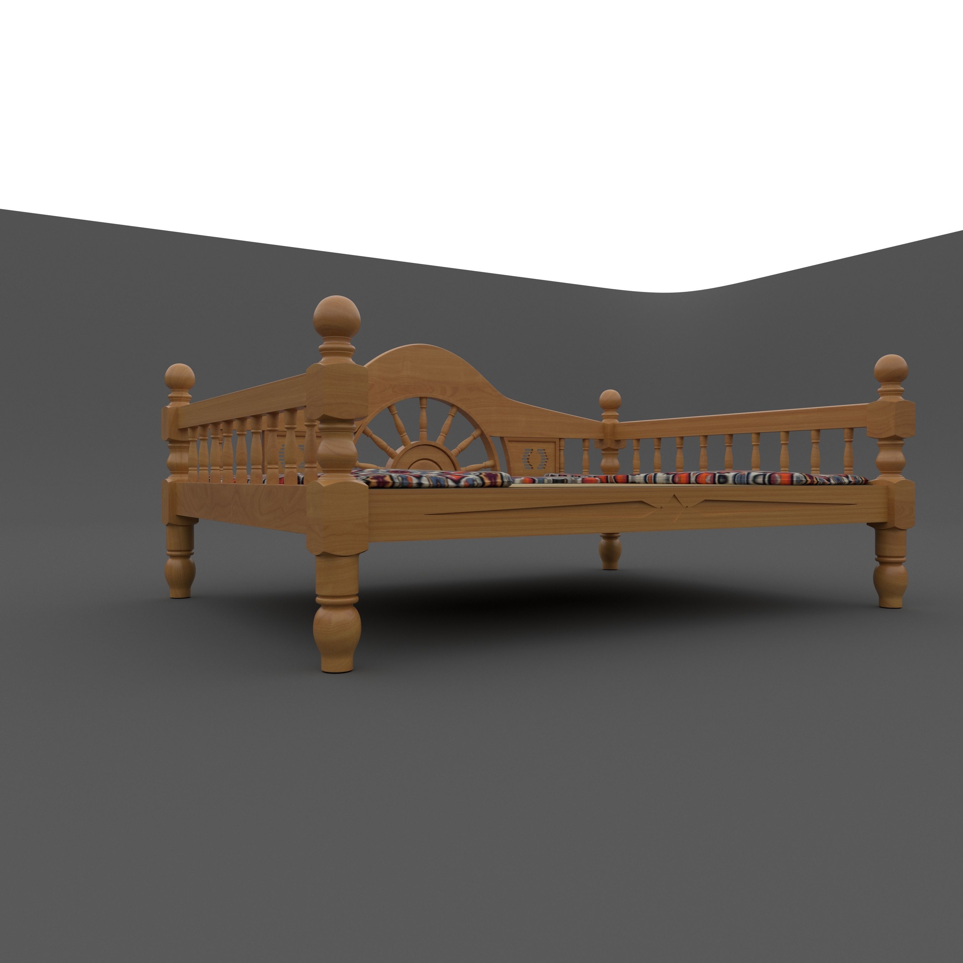 Uzbek Tapchan 3D model_4