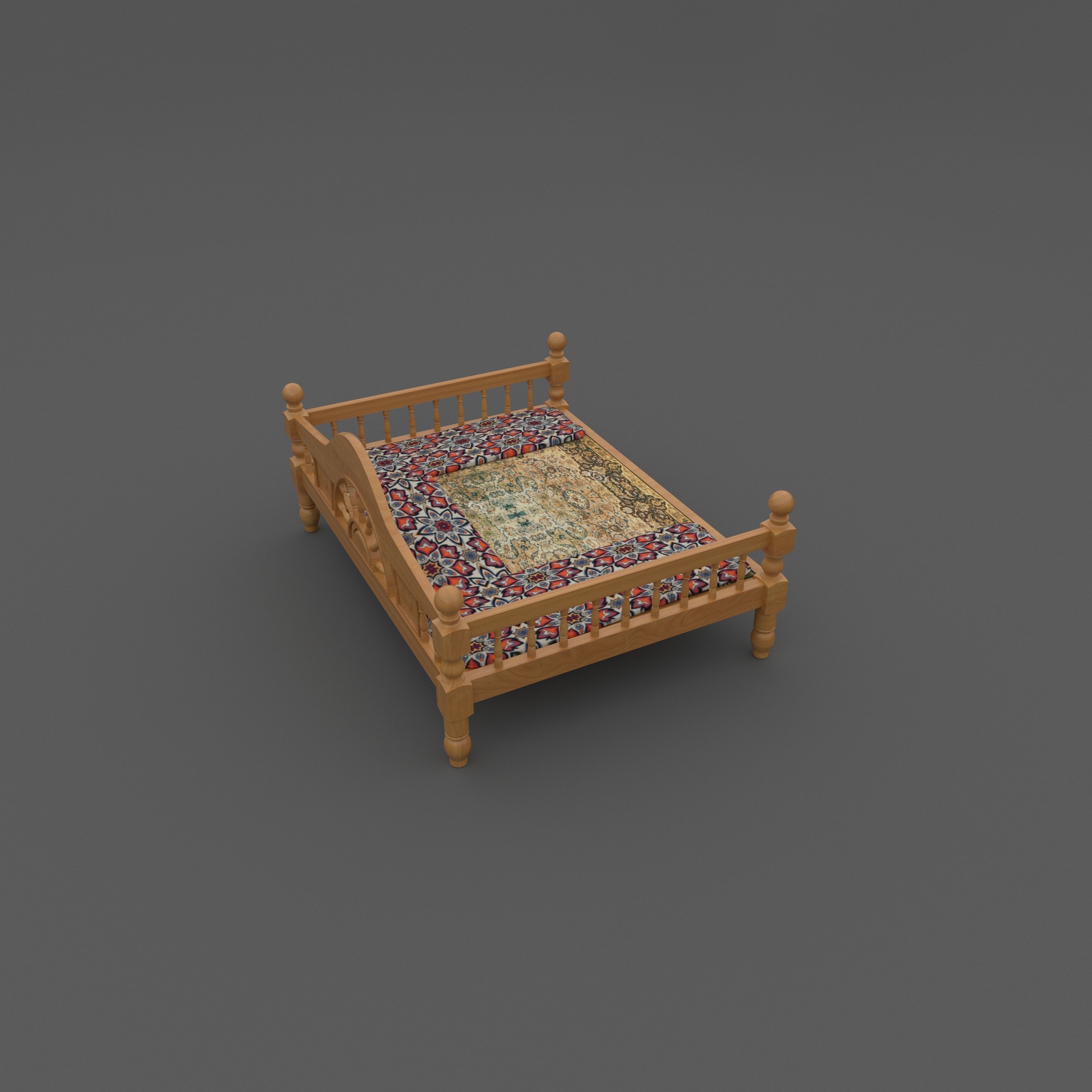 Uzbek Tapchan 3D model_5