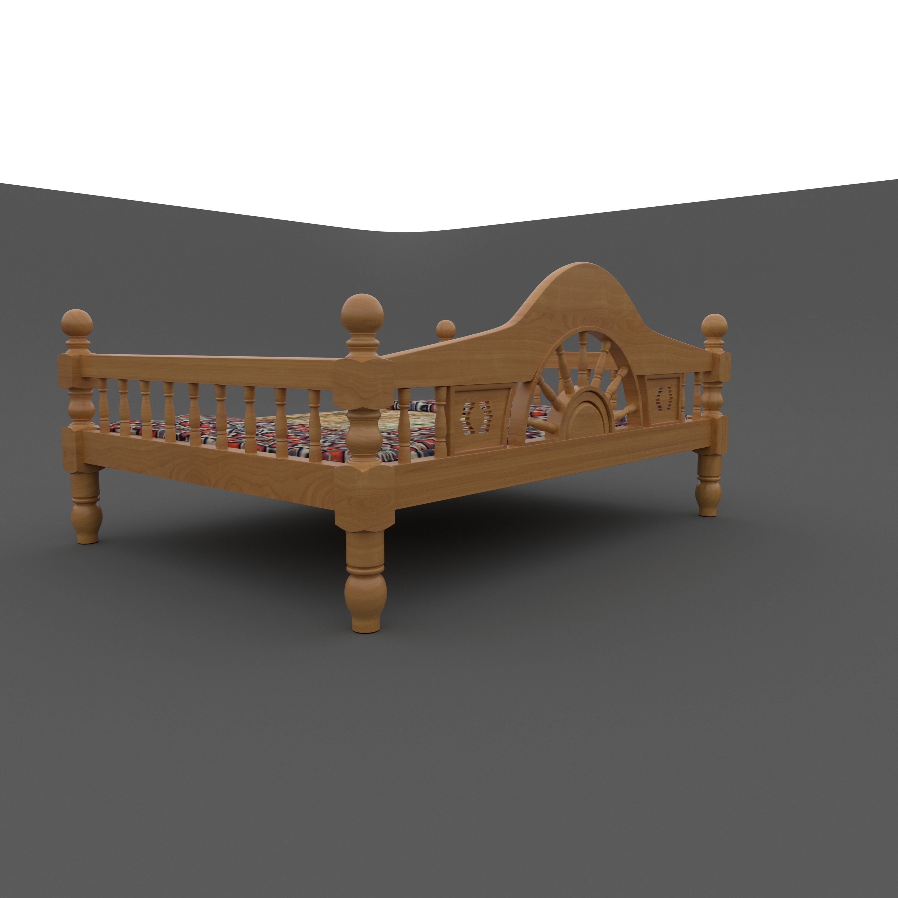 Uzbek Tapchan 3D model_3