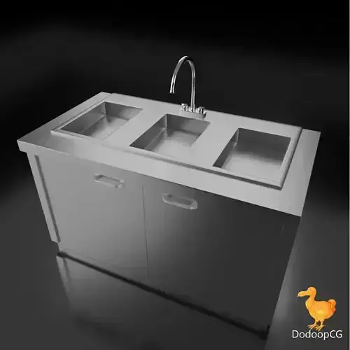 Food Truck Sink - Commercial Kitchen 3D Model