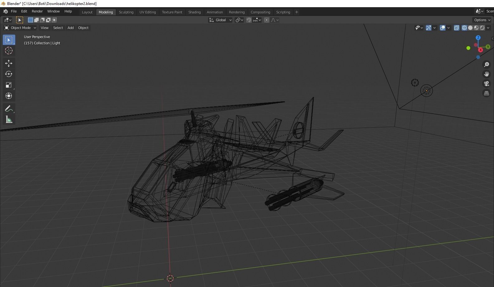 Futuristic Helicopter Low-poly 3D model_5