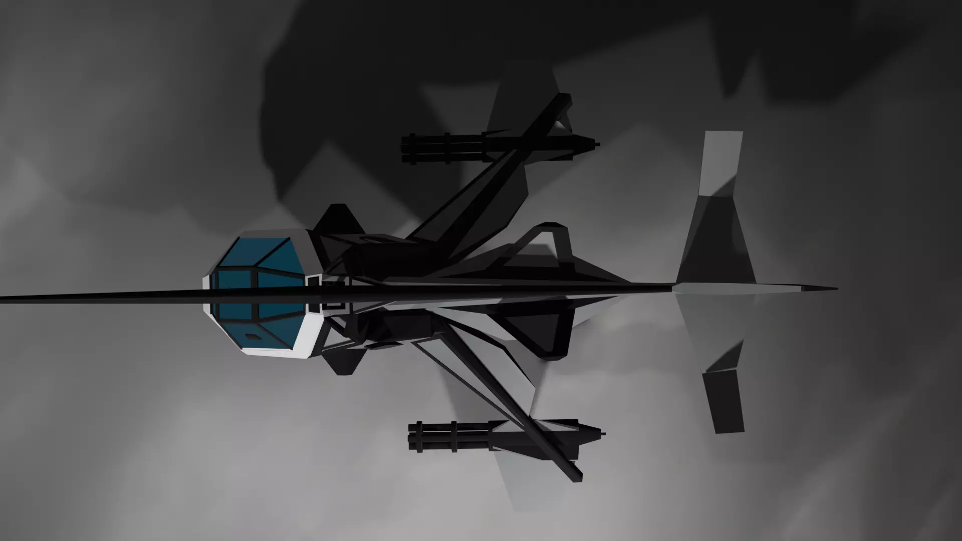 Futuristic Helicopter Low-poly 3D model_0