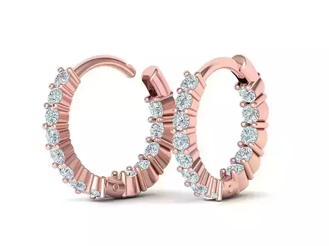 Gorgeous Hoop Earrings Diamond earrings 3dmodel 3D print model