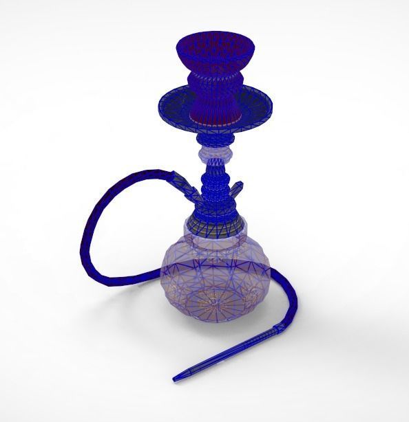 Low Poly Turkish Hookah Low-poly 3D model_4