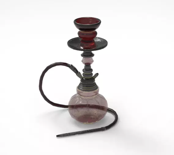 Low Poly Turkish Hookah Low-poly 3D model_0