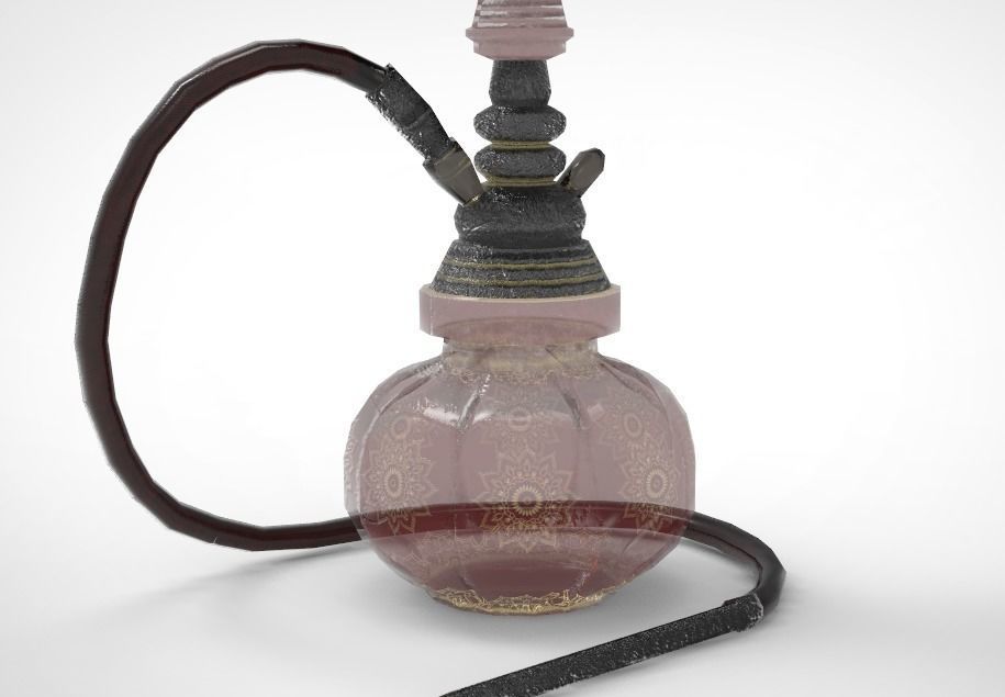 Low Poly Turkish Hookah Low-poly 3D model_2